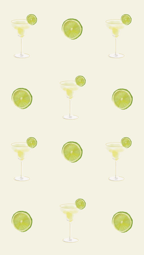 Illustrated background featuring classic margaritas in coupe glasses with limes, set against a light cream backdrop. Ideal for adding a refreshing, summer-inspired touch to your digital decor. Lime Margarita, Classic Margarita, Lime Wedge, Phone Background, Limes, Light Cream, Media Content, Social Media Content, Repeating Patterns