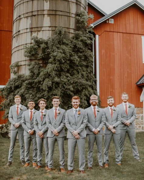 Peña & Co. | DC Wedding Planner (@penaandcompany) • Instagram photos and videos Groomsmen Suits Brown, Grey Suit Brown Shoes, Fall Groomsmen, Gray Groomsmen Suits, Groomsmen Pictures, Groomsmen Grey, Groomsmen Photos, Bridesmaid Getting Ready, Sparkler Exit