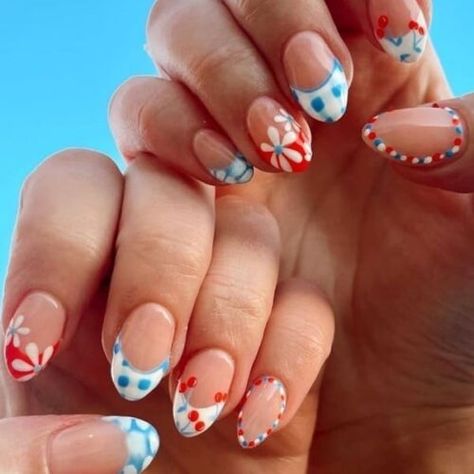 65+ Easter Nail Designs That Are So Cute for Spring | Kbeauty Addiction Patriotic Nails, Usa Nails, Fourth Of July Nails, Pink Glitter Nails, 4th Of July Nails, Summery Nails, Cute Summer Nails, July Nails, Cute Gel Nails