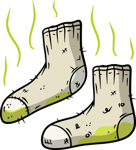 Dirty sock. The bad stench. Sloppy clothes. Stinky toe. Grey Object for washing. Cartoon flat illustration. Green wave. Smelly feet Socks Clipart, Smelly Socks, Smelly Clothes, Socks Illustration, Socks Drawing, Stinky Socks, Clothes Illustration, Shri Ram Photo, Ram Photos