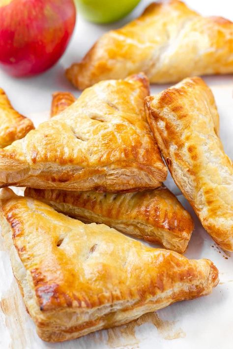 Apple Turnovers with Puff Pastry! These easy apple turnovers recipe is made with flaky puff pastry and filled with a delicious apple filling. Easy, cozy, and perfect for the season! #cookingformysoul Puff Pastry Apple Turnovers, Apple Turnovers With Puff Pastry, Apple Turnover Recipe, Puff Pastry Apple, Apple Turnover, Apple Pastry, Brie Appetizer, Apple Puff Pastry, Turnover Recipes