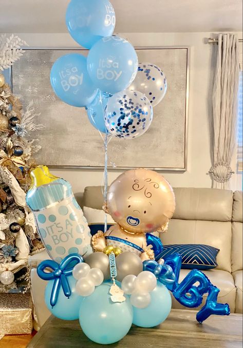 Welcome Baby Boy Balloons, Baby Boy Decorations Welcome, Welcome Baby Boy Decorations, Baby Boy Welcome Decoration At Home, Welcome Home Baby Ideas, Welcome Baby Boy Decoration Ideas, Balloon Decorations Diy Tutorials, Jordan Baby Shower, Baby Boy Balloons