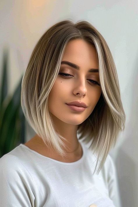 Hair Color Asian, Bob Hair Color, Platinum Blonde Hair Color, Silver Blonde Hair, Ash Hair Color, Short Brown Hair, Hair Color Auburn, Long Bob Hairstyles, Bob Hair