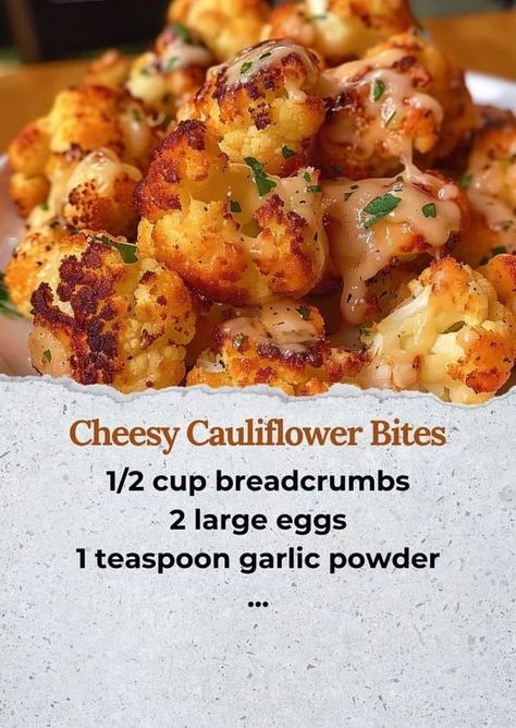 Shredded Cheddar Cheese, Cheesy Cauliflower, Head Of Cauliflower, Cauliflower Bites, Great Appetizers, Low Carb Keto Recipes, Vegetable Side Dishes, Low Carb Keto, Side Dish Recipes