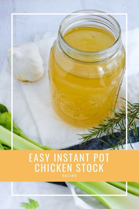 Super easy Instant pot chicken stock. No onions or MSG in this stock that cooks in less than 1 hour! #migrainediet #stock #chicken Instant Pot Chicken Stock, Migraine Diet, Chicken Stock Recipe, Homemade Chicken Stock, Homemade Pantry, Veggie Stock, Freezer Bags, Homemade Beef, Beef Stock