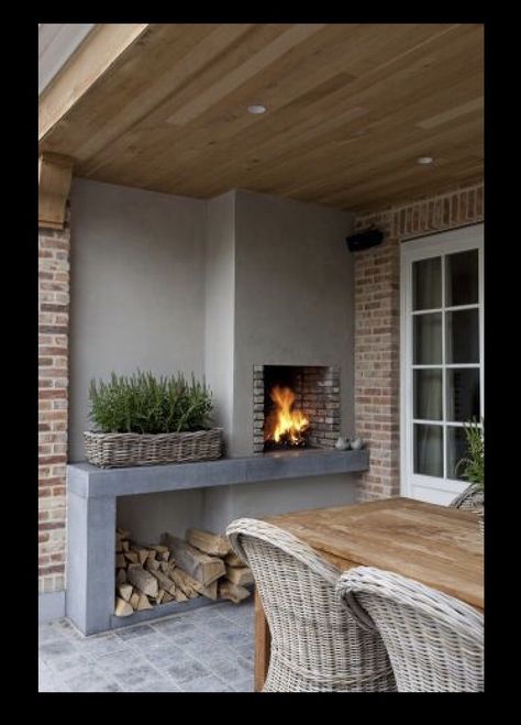 Fireplace Garden, Outside Living, Back Garden, Outdoor Fireplace, Porch Patio, Outdoor Rooms, Outdoor Entertaining, A Fire, Garden Room