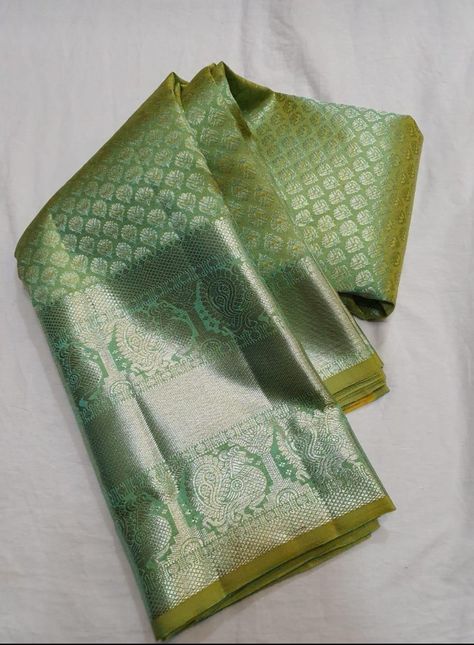 Green Pattu Saree, Pattu Saree, Pastel Green, Blouses, Saree, Pastel, Green, Silver