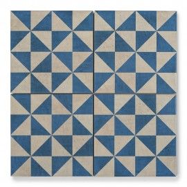 Medina Blue Triangles Triangle Tile Pattern, Moroccan Courtyard, Porcelain Superstore, Downstairs Wc, Arabic Designs, Geometric Tile Pattern, Triangle Tiles, Tiles Uk, Interior Materials