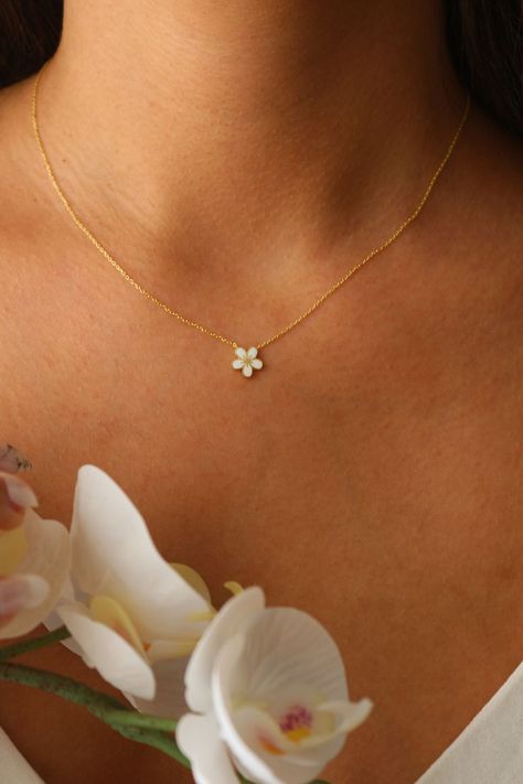 Cherry Blossom Jewelry, Cherry Blossom Necklace, Beginning Of Spring, Floral Necklace, Bride Jewellery, Cherry Blossoms, White Silver, Cherry Blossom, White Flowers