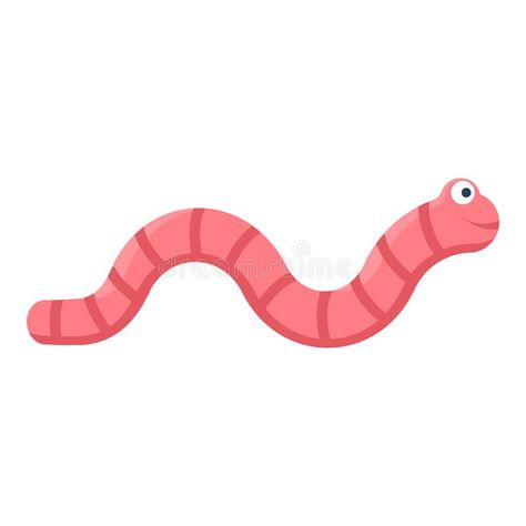 Earthworm Illustration, Earthworm Drawing, Crawling Creature, Worm Clipart, Worm Cartoon, Worm Illustration, Worm Drawing, Creature Illustration, Illustration Flat