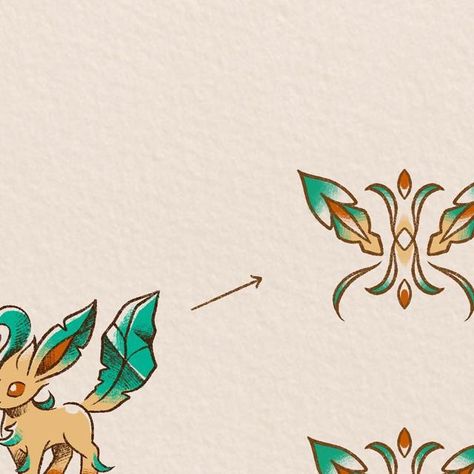 Leafeon Tattoo Design, Leafeon Tattoo, Pokemon Flash Tattoo, Nintendo Tattoo, Pokemon Tattoo, Mandala Tattoo, July 4, Tattoo Inspo, Mini Tattoos