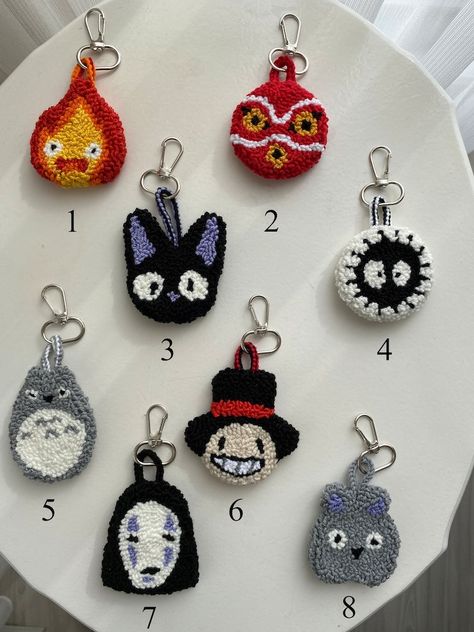 Anime Decorations Coaster Set, Anime Plush Keychain, Studio Ghibli Keychain, Calcifer Coaster and Keychain, Anime Keychain Strap - Etsy Indonesia Studio Ghibli Crochet Keychain, Calcifer Coaster, Crochet Anime Keychain, Anime Crochet Keychain, Calcifer Crochet, Calcifer Plush, Studio Ghibli Keychain, Anime Coasters, Ghibli Keychain