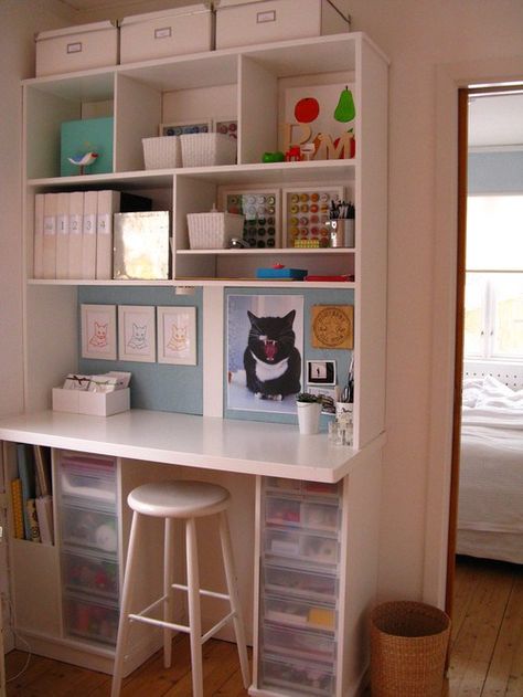 Sewing Closet, Small Craft Rooms, Craft Station, Dream Craft Room, Craft Room Design, Scrapbook Room, Office Crafts, Craft Room Storage, Craft Room Office