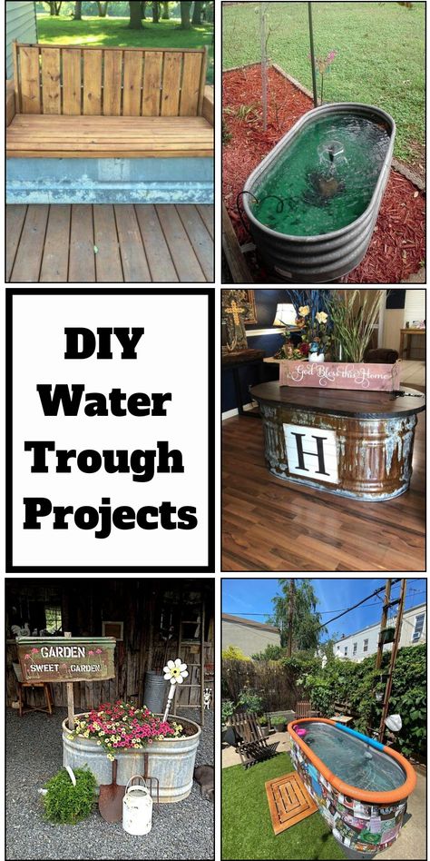 Having an old water trough, don’t rush to throw them away. Instead of laying it in vain somewhere around your home, there are some useful ways to recycle useful things. And today, we’ve rounded up the 20 Astound DIY Water Trough Projects that will inspire you. They are super practical DIY stock tank ideas not only you trying but also your neighbors will love to copy your designs. Water Trough Pool Ideas, Stock Tank Ideas, Horse Trough Pool, Water Trough Ideas, Water Trough Garden, Water Trough Bathtub, Metal Water Trough, Trough Bathtub, Galvanized Water Trough