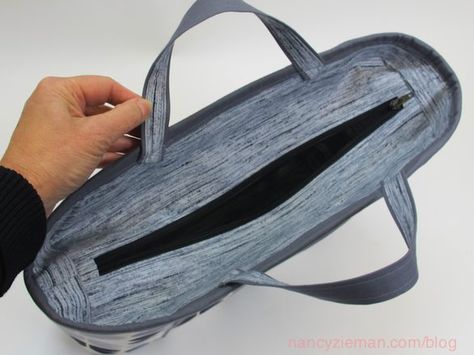 Recessed Zipper Tote Bag Tutorial, Recessed Zipper, Sewing Handbag, Sewing With Nancy, Tote Bag Pattern Free, Purse Trends, Nancy Zieman, Bag Pattern Free, Sewing Bags