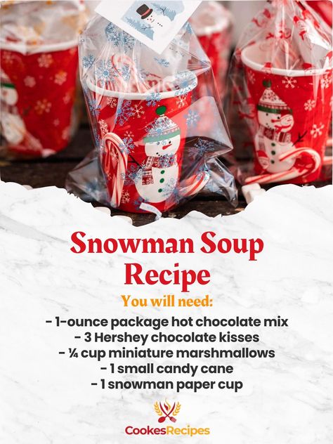 CookesRecipes - ☕❄️ Snowman Soup ❄️☕ This Snowman Soup... Soup Gifts, Hot Chocolate Stirrers, Hershey Kisses Chocolate, Snowman Soup, Soup Ideas, Snowman Crafts Diy, Merry Christmas Ya Filthy Animal, Holiday Cookie Recipes, Kisses Chocolate