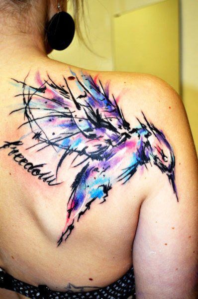 Birds tattoo by Lukas Musil Musa | Post 5747 Bird Tattoos On Back, Bird Skull Tattoo, Colorful Bird Tattoos, Bird Tattoo Ribs, Tattoos On Back, Bird Shoulder Tattoos, Bird Design Tattoo, Bird Tattoo Back, Bird Tattoo Men