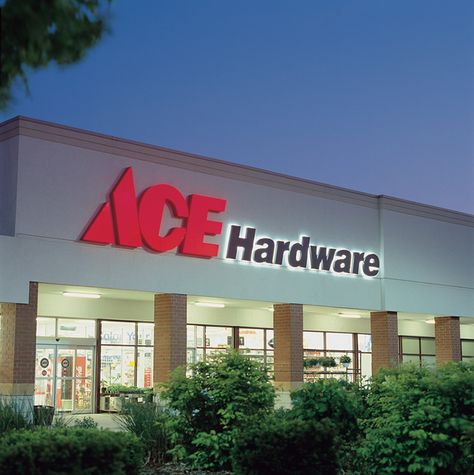 Ace Hardware Paint, Ace Hardware Store, Retail Store Display, Store Display, Ace Hardware, Retail Store, Facade House, Store Fronts, Neon Signs