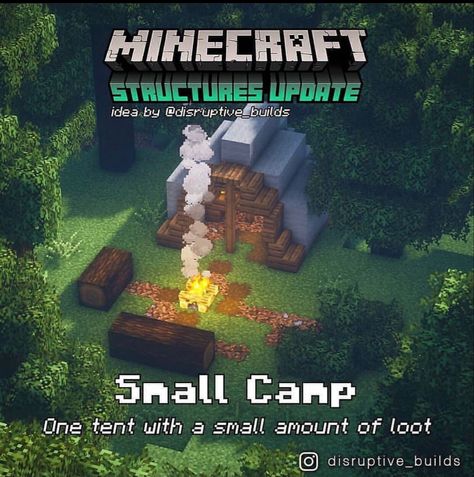 Minecraft Tent Ideas, Tent Minecraft, Camping Minecraft, Minecraft Tent, Minecraft Camp, Minecraft Building Blueprints, Minecraft Decoration, Minecraft Houses Survival, Minecraft Seed