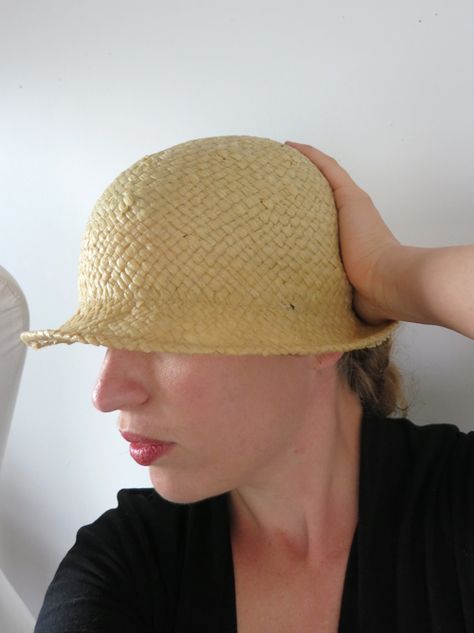 Tutorial: How to turn a straw or paper fedora into a 1920s style cloche - The Dreamstress Water Hat, Straw Cloche Hat, Fabric Feathers, 1920s Style, Straw Fedora, Kentucky Derby Hats, Seersucker Dress, 20s Fashion, Diy Hat