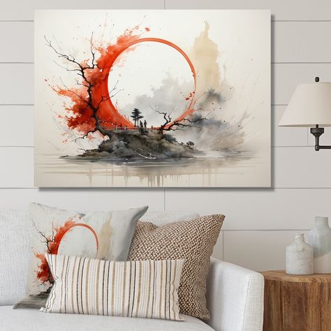 Spiritual Abstract Art, Dining Artwork, Acrylic Wall Decor, Buddhist Art, Acrylic Wall Art, Black Decor, Red And Grey, Wrapped Canvas Art, Art Sur Toile