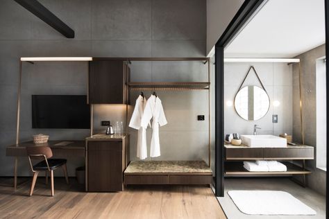 Apartemen Studio, Design Ložnic, Warehouse Loft, Hotel Room Design, Hotel Interior Design, Small Hotel, Hotel Interiors, Hotel Guest, Design Hotel