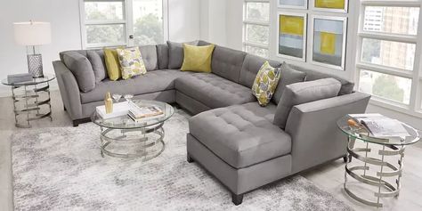 Rooms To Go Furniture, Cindy Crawford Home, Living Room Furniture Layout, Rooms To Go, Living Room Sets Furniture, Cindy Crawford, Furniture Layout, Chaise Sectional, Living Room Sectional