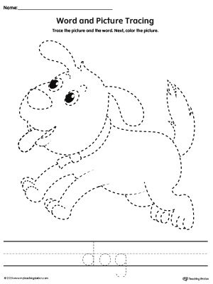 Prewriting Activities Preschool, Preschool Prewriting, Tracing Pictures, Word Tracing, I Dog, Line Tracing Worksheets, Activity For Preschoolers, Tracing Lines, Animal Worksheets