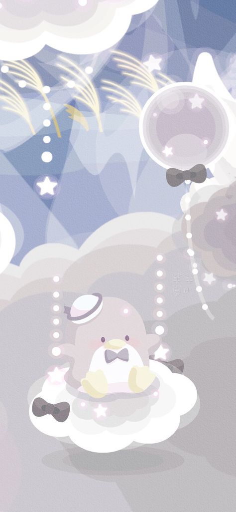 Sanrio Wallpaper Tuxedosam, Blue Sanrio Wallpaper, Tuxedo Sam Aesthetic, Tuxedosam Wallpaper, Tuxedo Sam Wallpaper, Kuromi Homescreen, Said Wallpaper, Sanrio Wallpapers, Penguin Wallpaper