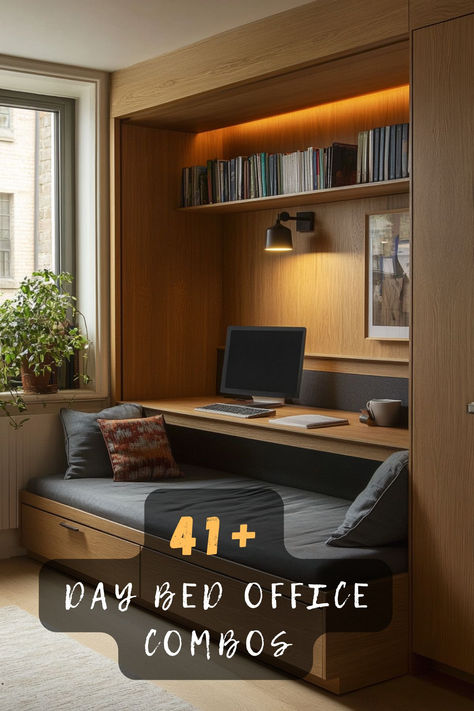 Maximize your space with 41 day bed office combo ideas. 🛋️💻 These versatile setups offer stylish solutions for small spaces, featuring multifunctional furniture and smart layouts that blend work and relaxation. Ready to redefine your workspace? Click to explore all the versatile ideas! #DayBedOfficeCombo #UltimateVersatility #MultifunctionalFurniture #SmartLayouts #SpaceMaximization Daybed Dining Table, Day Bed Office Combo Layout, Small Guest Office Bedroom Ideas, Small Office Couch Ideas, Office Spare Room Ideas, Home Office With Guest Bed, Den And Office Combo, Small Home Office With Daybed, Small Office With Sofa Bed