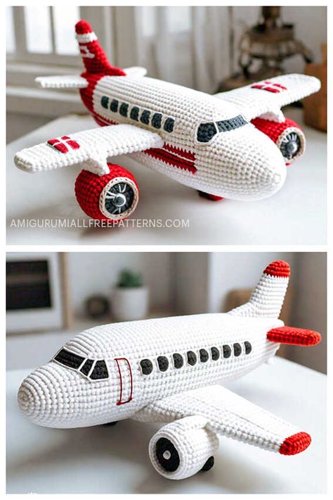 Amigurumi Airplane Free Pattern Plane Crochet Pattern Free, Airplane Crochet Pattern, Crochet Airplane Pattern Free, Crochet Baby Toys Free Pattern, Crochet Helicopter, Amigurumi Airplane, Plane Crochet, Airplane Crochet, Crochet Airplane