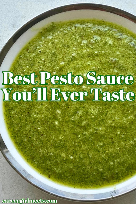 OMG, this homemade creamy basil pesto sauce recipe is incredibly delicious!! It's so easy to make and the uses for this pesto sauce are limitless. Serve it over pasta (and maybe some seared scallops) with tomatoes. This sauce is also a great appetizer with crostini, cheese, and tomatoes. This recipe is better than trader joe's!!

// basil pesto sauce sandwiches // simple basil pesto sauce // creamy vegan pesto sauce // dinner recipes // Best Homemade Pesto Recipe, Basil Pesto Cream Sauce Recipe, Best Pesto Sauce, Pesto Pasta Sauce Recipe, How To Make Pesto Sauce, Pesto Sauce Recipe For Pasta, Healthy Dinner Rolls, Garlic Pesto Sauce, Rolls Dinner Recipes