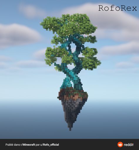 Tree Beacon Minecraft, Minecraft Huge Tree Build, Big Custom Oak Tree Minecraft, Unique Minecraft Ideas, Minecraft Tree Portal, Minecraft Spiral Tower, How To Build A Tree In Minecraft, Spawnpoint Ideas Minecraft, Minecraft Magical Tree