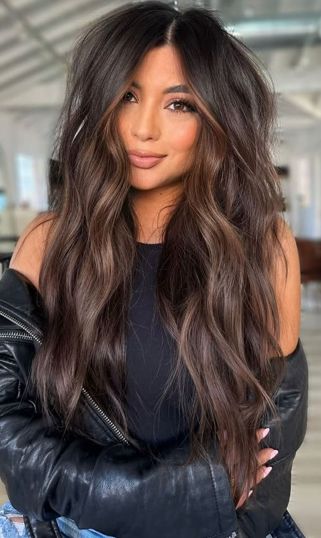 Latest Brunette Hair Trends, Spring Hair Colors For Brunettes, Brown Hair Trends, Brunette Blue Eyes, Colors For Brunettes, Hair Colors For Brunettes, Spring Hair Color, Caramel Highlights, Spring Hair