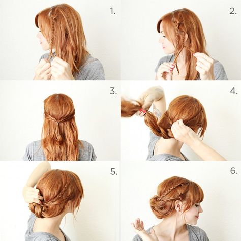 18 Great Hairstyle Ideas and Tutorials for Perfect Holiday Look Lazy Girl Hairstyles, Diy Updo, Braided Chignon, Hair Tuck, Romantic Hairstyles, Top Hairstyles, Hair Tutorials Easy, Penteado Cabelo Curto, Braided Hairstyles Tutorials