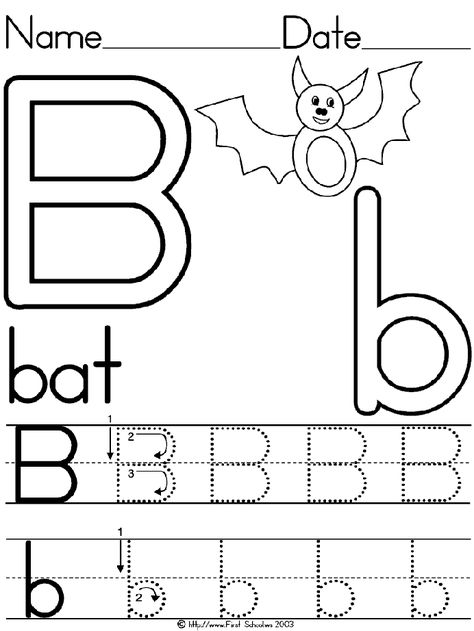 B is for Bat Preschool Printable First-School is the BEST place to print premade handwriting worksheets! I've been using this site f... Mammals Worksheet, Halloween Handwriting, Letter B Coloring Pages, Letter B Worksheets, Handwriting Practice Worksheets, Preschool Letter, Improve Your Handwriting, Tracing Worksheets Preschool, Letter Crafts