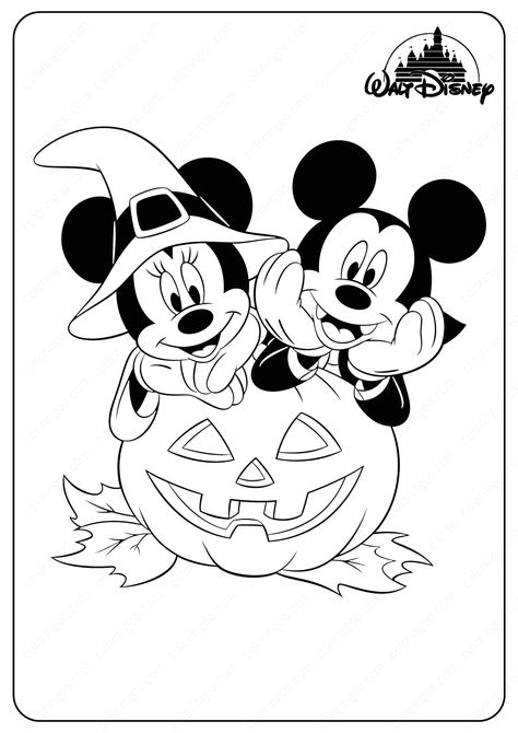 Disney Halloween Coloring Pages, Halloween Colouring, Mickey Coloring Pages, Coloring Halloween, Halloween Coloring Pages Printable, Halloween Coloring Pages For Kids, Minnie Mouse Coloring Pages, Pumpkin Coloring, Free Halloween Coloring Pages