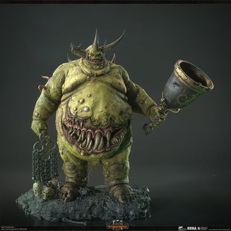 ArtStation - Nurgle - Great Unclean One - Total War : Warhammer 3 - lowpoly, robin benes Great Unclean One, Green Skin, Fantasy Battle, Warhammer Art, Warhammer Fantasy, Seven Deadly Sins, Zbrush, Warhammer 40k, Art Design