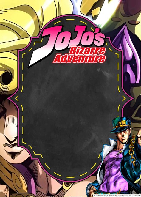 Get 16+ Jojo's Bizarre Adventure Canva Birthday Invitation Templates It's time to get bizarre with Jojo's Bizzare Adventure birthday invitations! These invitations feature the iconic anime franchise and are sure to add a touch of fun and excitement to your child's birt... Adventure Birthday Party, Iconic Anime, Adventure Party, Free Printable Birthday Invitations, Free Printable Invitations, Create Invitations, Printable Birthday Invitations, Popular Anime, Jojo Bizzare Adventure