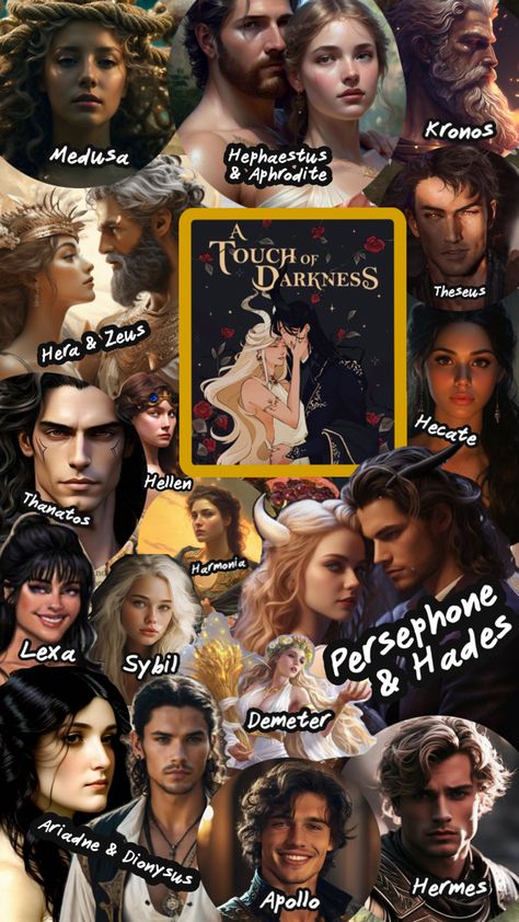 TOD Series Characters Hades And Persephone Fanart Dark, Bachelorette Party Beach Theme, Hermes And Apollo, A Touch Of Darkness, Touch Of Darkness, Series Characters, World Mythology, Bachelorette Party Beach, Hades And Persephone