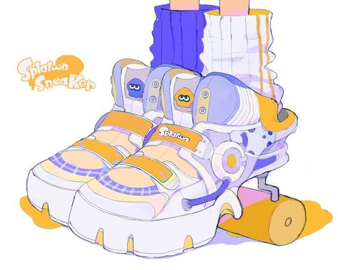 Vtuber Inspiration, Cyberpunk Shoes, Boots Art, Downtown Art, Shoes Drawing, Illustration Character Design, Funky Art, Splatoon, Character Outfits