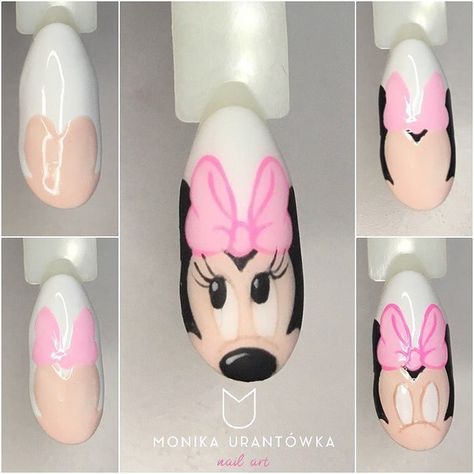 Photo Disney Characters Nail Art, Disney Characters Nails, Mickey Mouse Nail Design, Princess Nail Art, Minnie Mouse Nail Art, Cartoon Nail Designs, Animal Nail Designs, Mickey Mouse Nails, Disney Inspired Nails