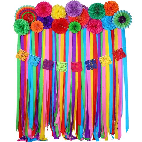 PRICES MAY VARY. A Nice Combination: you will get 12 pieces of paper fans decorations, 4 pieces of Mexican paper flowers, 6 pieces of party streamers in 6 colors, each color has 1 piece, and 1 piece of fiesta party banner, the nice combination can meet your various use and decoration needs for your Fiesta party Celebrate Your Fiesta Party: our Mexico party decorations adopt many bright colors, vary in line with the theme of your carnival, bring out the festive spirit, rich culture and Mexican tr Fiesta Theme Backdrop, Fiesta Party Decor, Volunteer Appreciation Themes, Coco Themed Birthday Party, Mexican Fiesta Photo Booth Backdrops, Mexican Picture Backdrop, Mexican Themed Birthday Party, Mexico Party Decorations, Mexican Flower Photo Backdrop