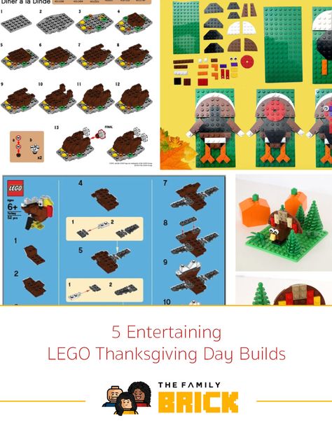 Thanksgiving Lego Challenge, Thanksgiving Lego Ideas, Lego Turkey, Lego Thanksgiving, Easy Thanksgiving Turkey, Thanksgiving Turkey Craft, Lego Boxes, Lego Challenge, Lego Building Instructions