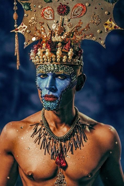 Maximo Official-POSEIDON on Behance Theatre Outfit, Ocean Fashion, Wilhelmina Models, Gerson, Beauty Images, Fantasy Makeup, Costume Makeup, Beauty Editorial, Mens Costumes