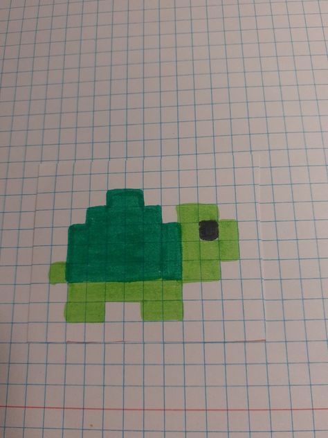 Cute and easy turtle in pixel art! Sea Turtle Pixel Art, Cute Animal Pixel Art, Aesthetic Pixel Art Easy, Pixel Turtle, Pixel Art Aesthetic Easy, Turtle Pixel Art, Easy Turtle Drawing, Turtle Wallpaper, Melt Beads Patterns