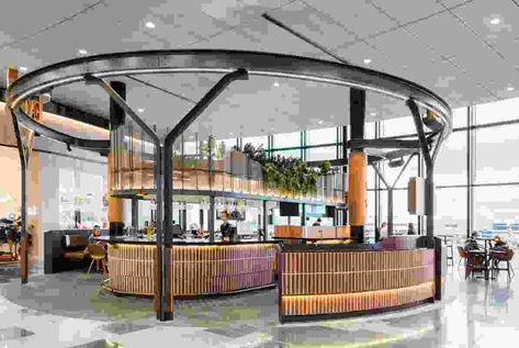 Best Bar Design, Curved Bar Design, Drink Design, Bar Design Awards, Sydney Airport, Airport Design, Lobby Bar, Best Bar, Kiosk Design