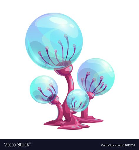 Mushroom Vector, Fantasy Cartoon, Fantasy Mushroom, Mushroom Magic, Alien Plants, Cartoon Mushroom, Plant Vector, Mushroom Art, Fantasy Concept Art