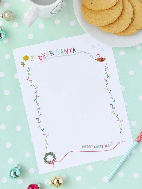 Our Favorite Christmas Printables | Handmade Charlotte Christmas Letter To Santa, Happy Crafts, Globe Gift, Dear Santa Letter, Party Crackers, Santa Letter Printable, Holiday Activities For Kids, Handmade Charlotte, For Christmas