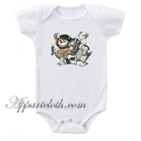 Where The Wild Things Are Funny Baby Onesie Funny Fitted Black Onesie, Where The Wild Things Are Onesie, Funny Infant Onesies, Funny Graphic Print White Onesie, Funny Customizable Cotton Onesie, Funny America Shirts, Funny Baby Onesies, Baby Boy Onesies, Baby Goats